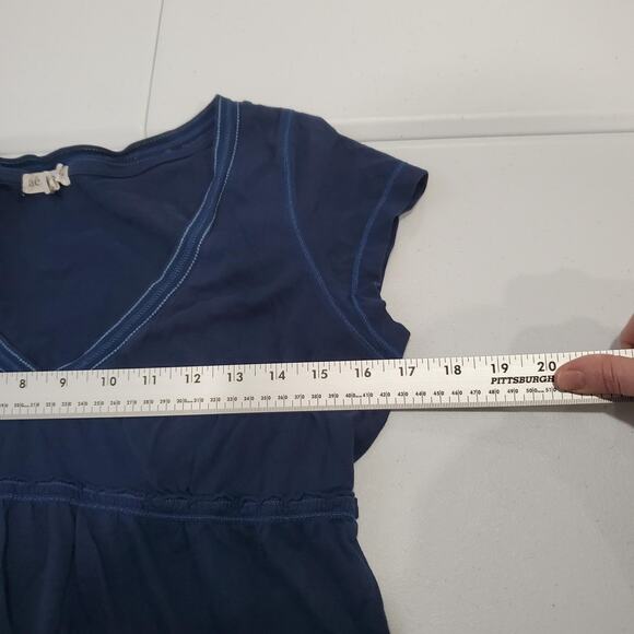 Y2K Aeropostale Shirt Womens XL Blue V Neck Babydoll Empire Waist Tunic - Picture 6 of 8